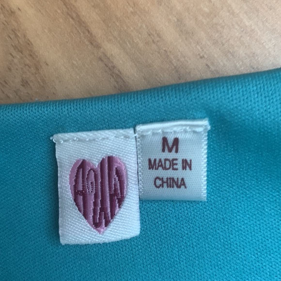 2 for $4 💙 AUW Teal Floral Dress w/ Belt | Size M Junior - Picture 3 of 3